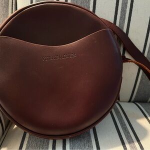 Portland Leather Dark Brown Large Round Bag